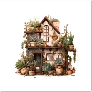 Earthy Oasis - Boho Chic House Plant Watercolor Design Posters and Art